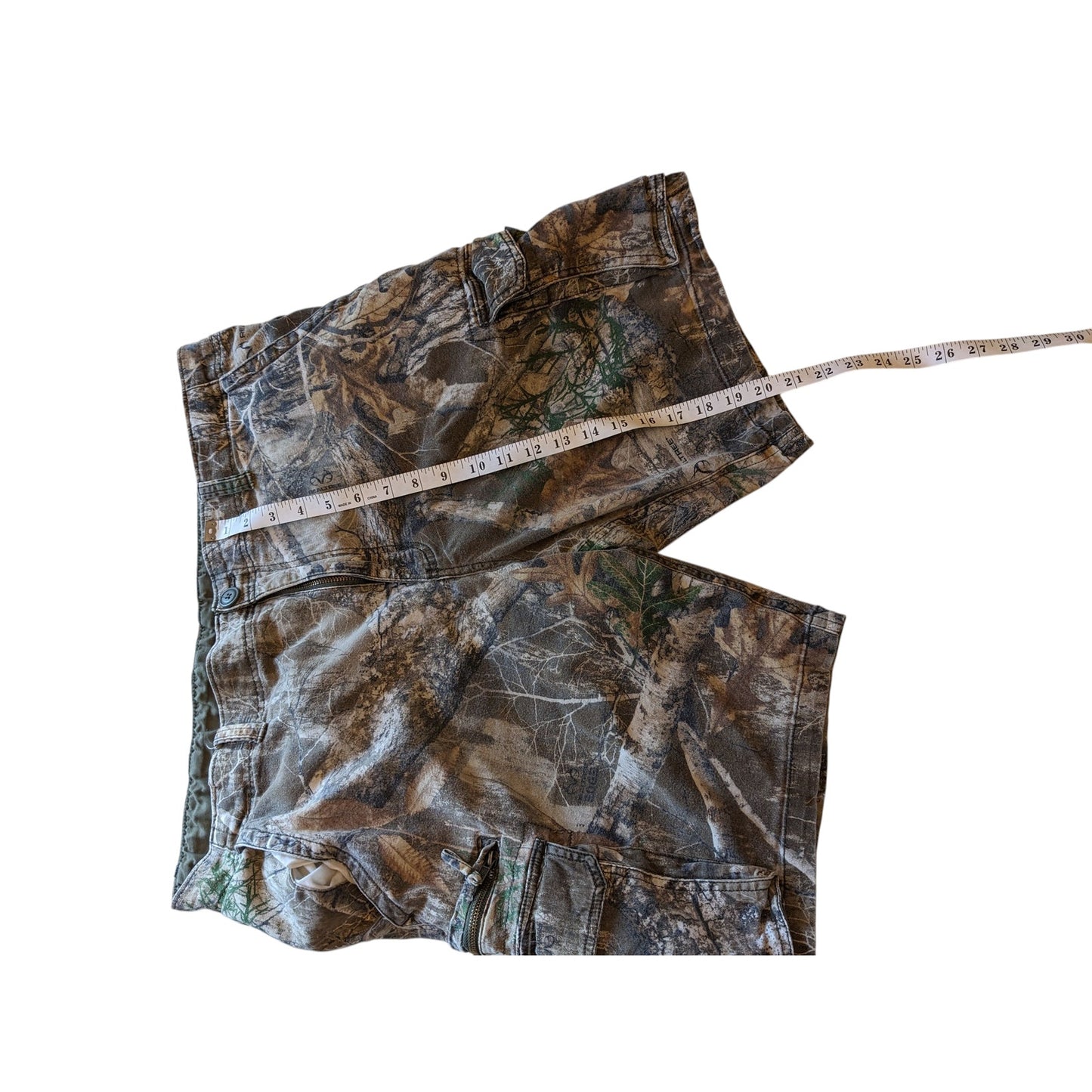 George Camo Cargo Shorts Men 42 Realtree Utility Pocket Hiking Waistband Stretch
