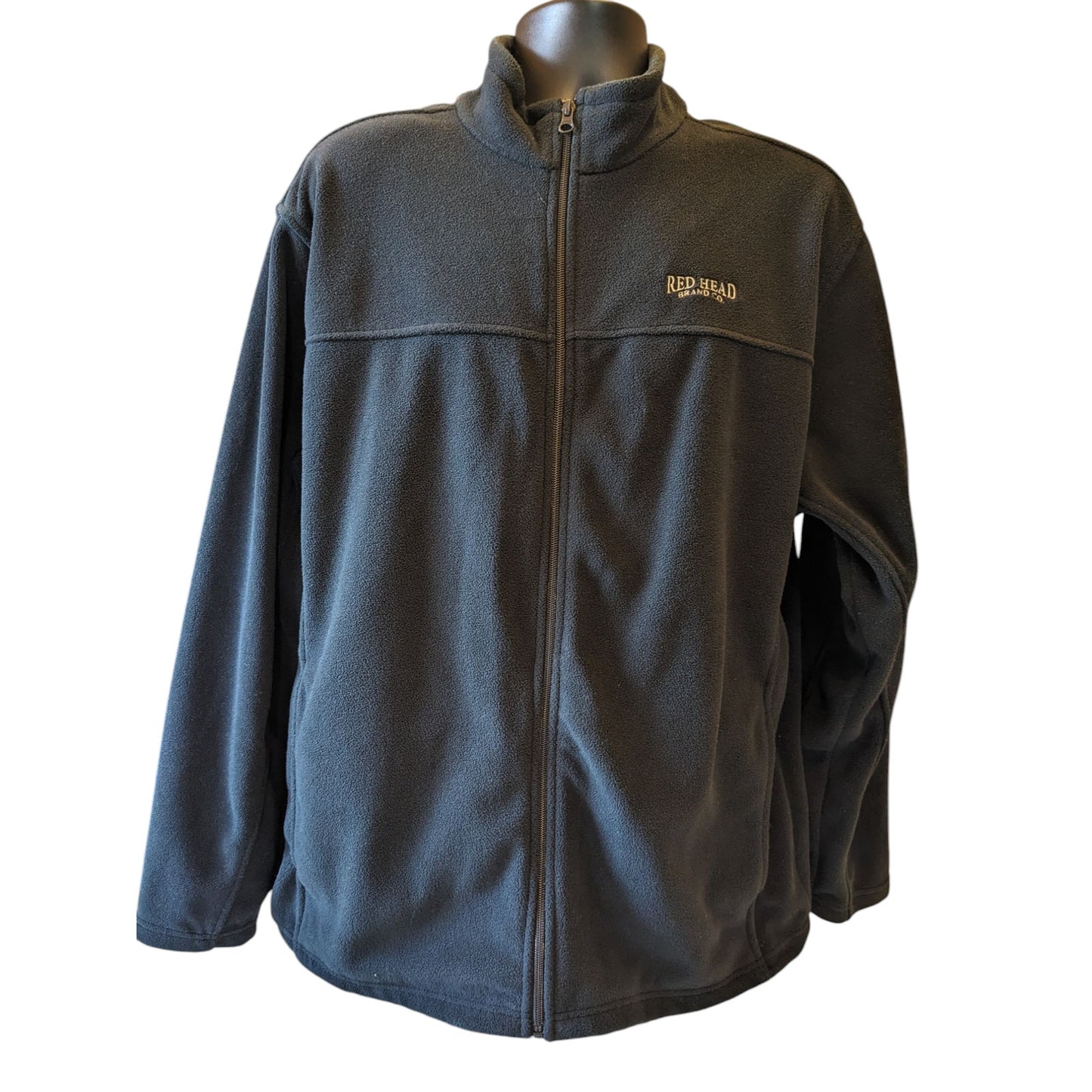Redhead Fleece Jacket Mens XL Full Zip Black Outdoor Layer Hiking Field