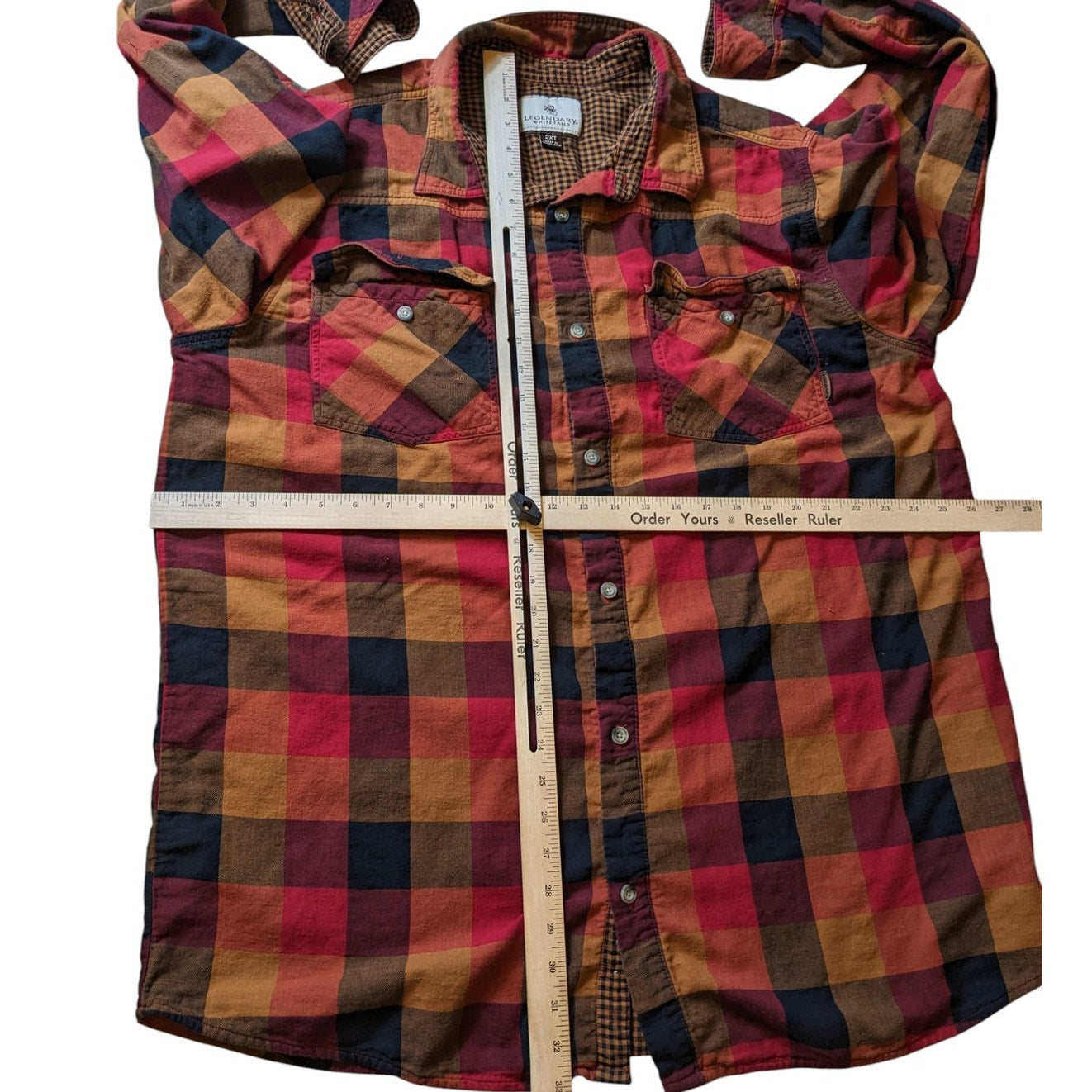 Legendary Whitetails Flannel Shirt Men 2XLT Buffalo Plaid Button Up Lumberjack