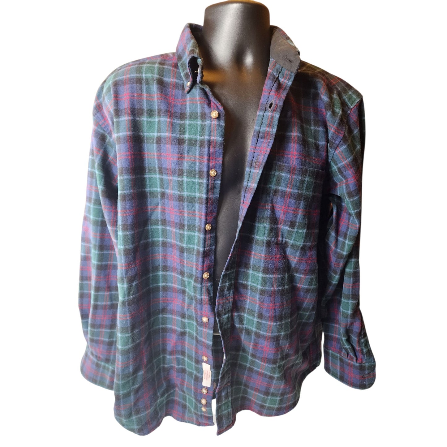 Pendleton Fireside Flannel Shirt Mens Large Wool Tartan Plaid Vintage Lumberjack