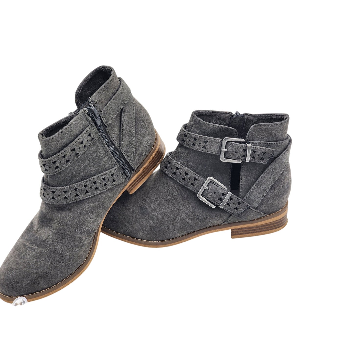 Rocket Dog Ankle Boots Womens 8.5 Gray Suede Western Style Boho Cottagecore