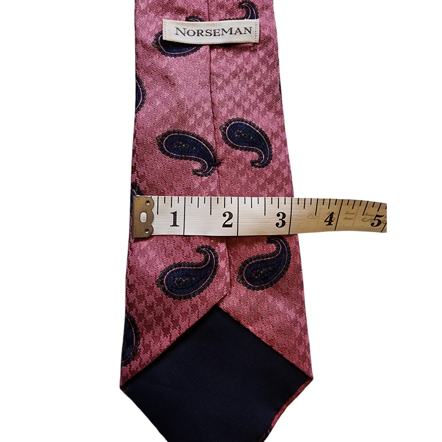 Norseman Vintage Silk Mens Tie Burgundy Necktie Neckwear Gentleman Y2k Retro