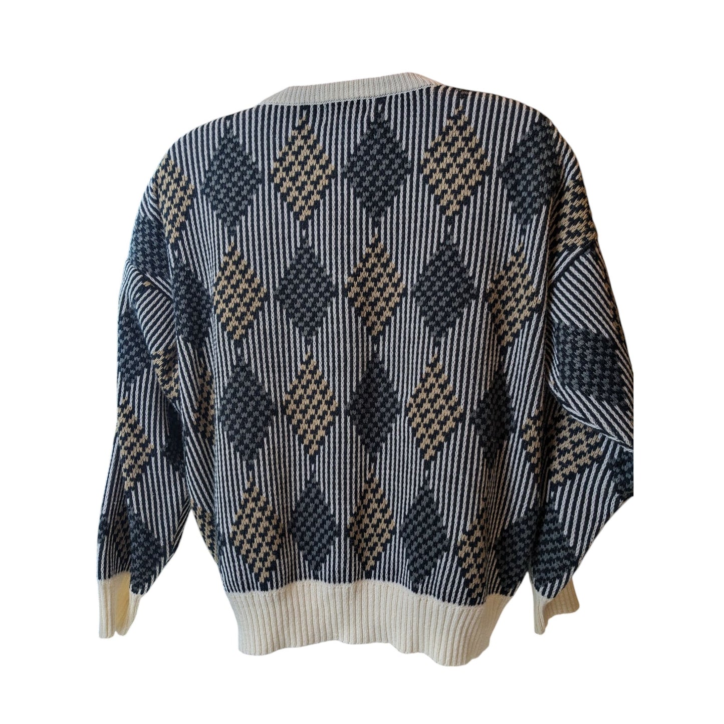 Vintage S.Wm Casuals Sweater Mens XL Geometric Knit Pullover Acrylic Retro