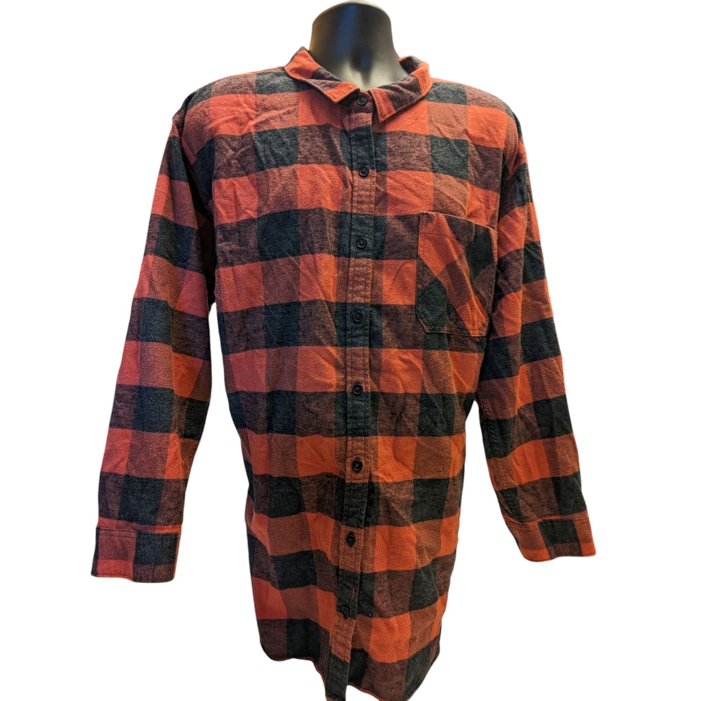 Eddie Bauer Women’s 3X Flannel Shirt Plaid Button Up Buffalo Check