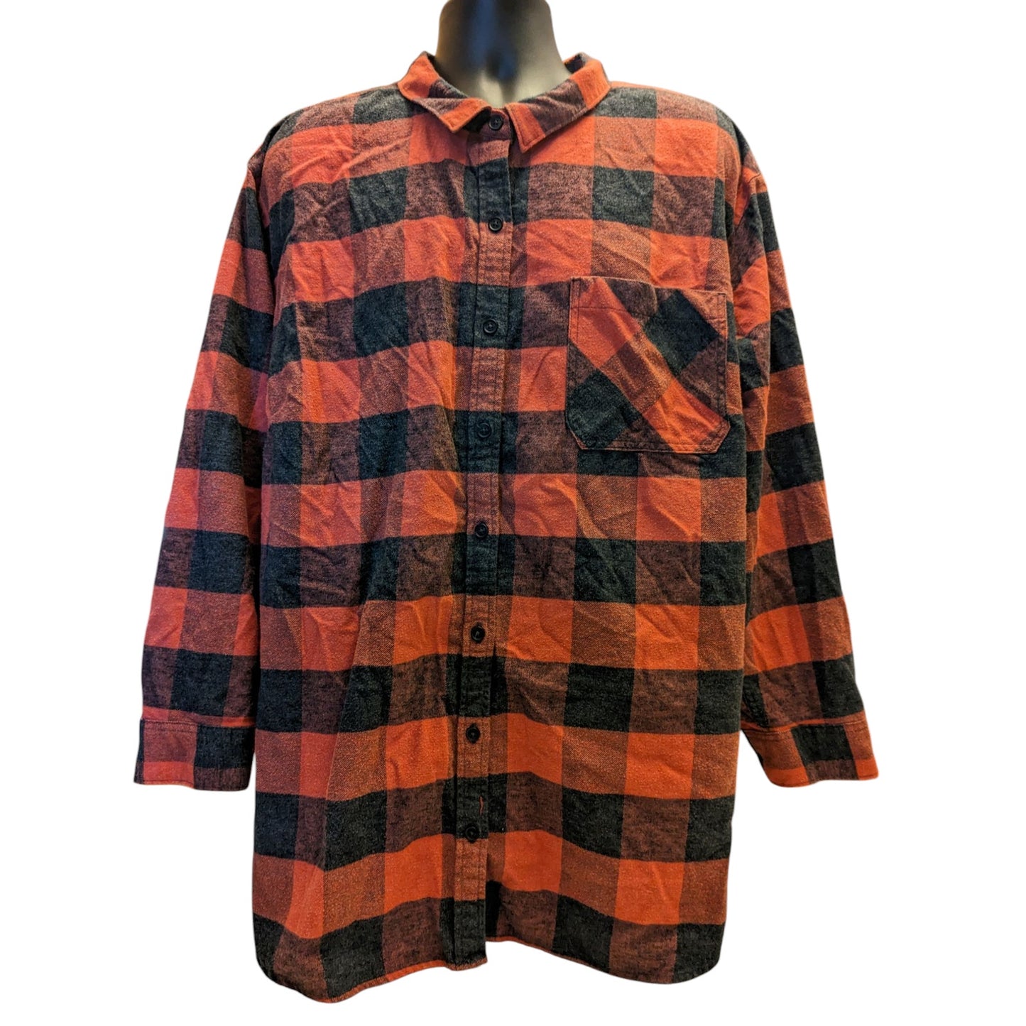 Eddie Bauer Women’s 3X Flannel Shirt Plaid Button Up Buffalo Check
