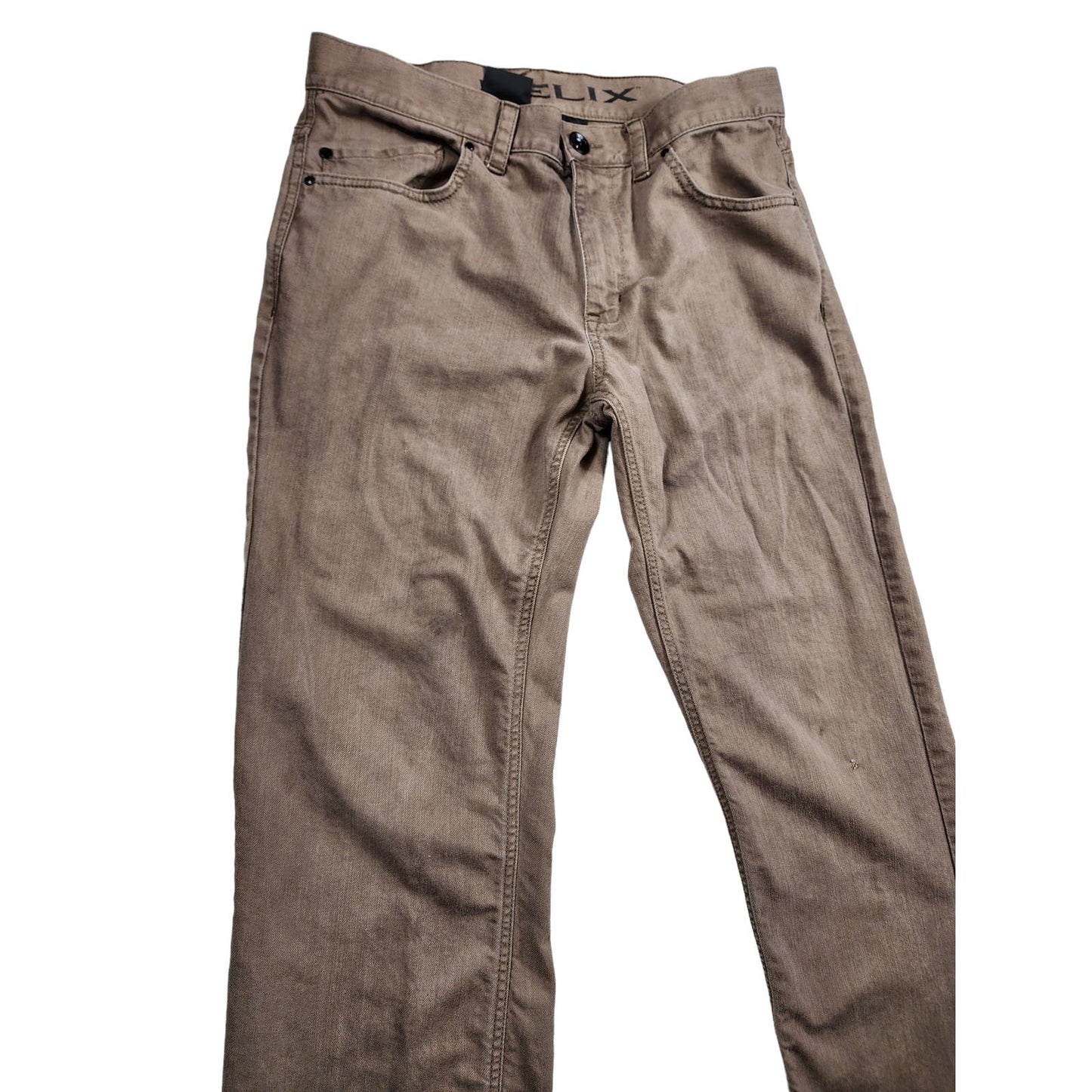 Helix Jeans Mens 32x30 Relaxed Straight N56 Casual Outdoors Belt Loops Brown