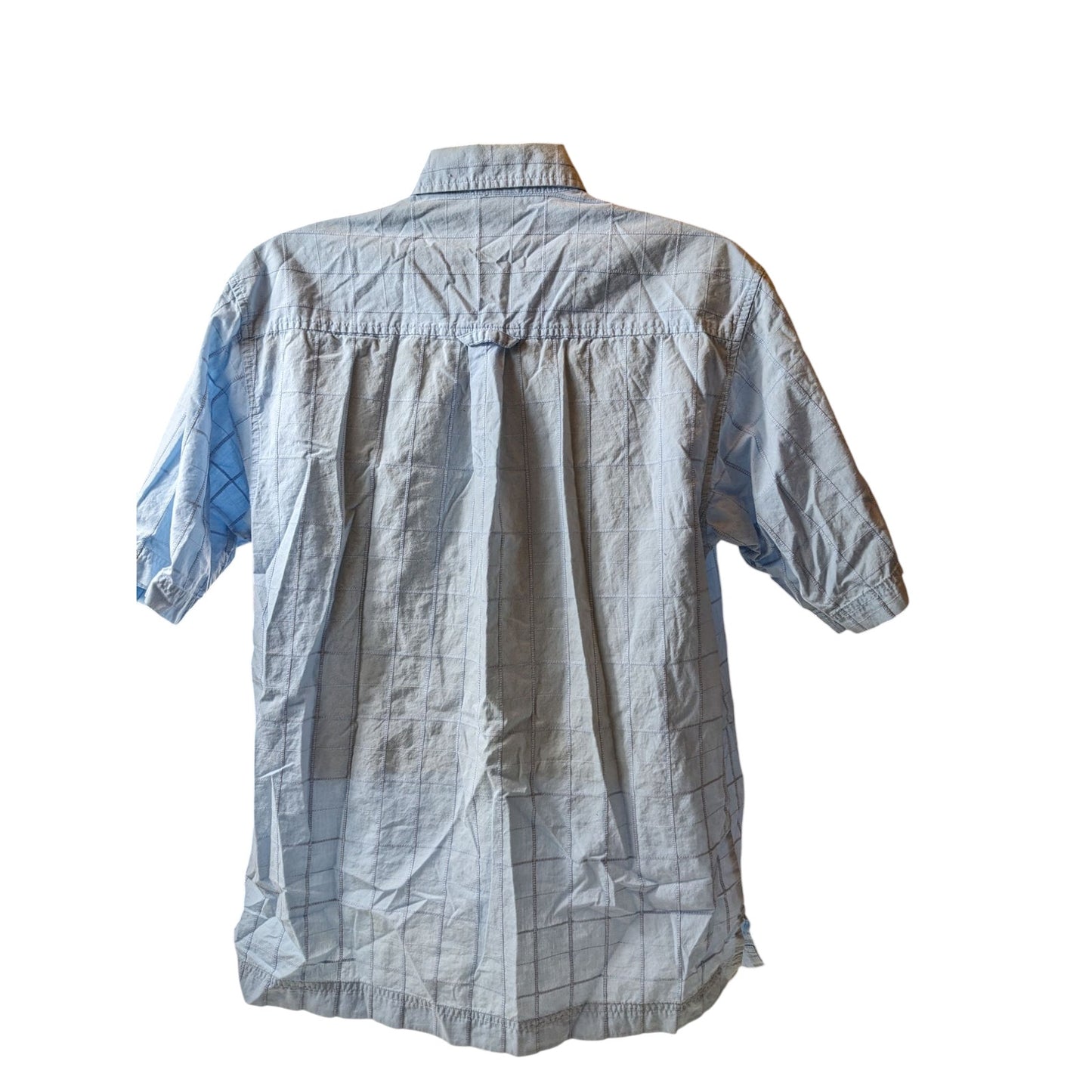 Southpole Shirt Mens Medium Short Sleeve Button Up Checkered Grid Pattern Plaid