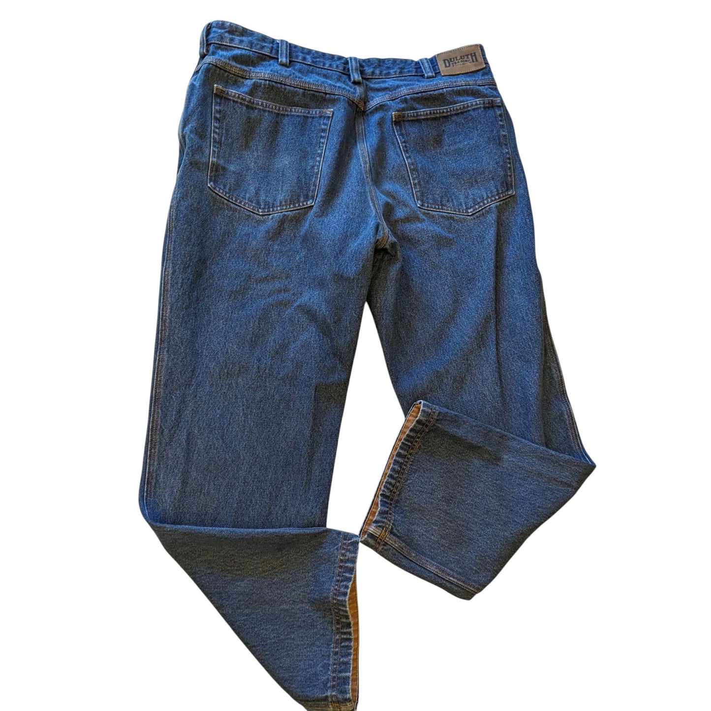 Duluth Trading Jeans Men 38x30 Blue Denim Workwear Pant Durable Rugged Carpenter