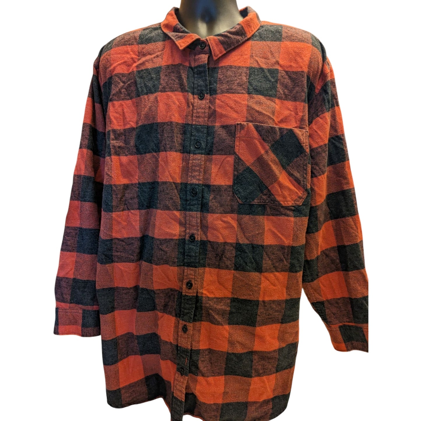 Eddie Bauer Women’s 3X Flannel Shirt Plaid Button Up Buffalo Check