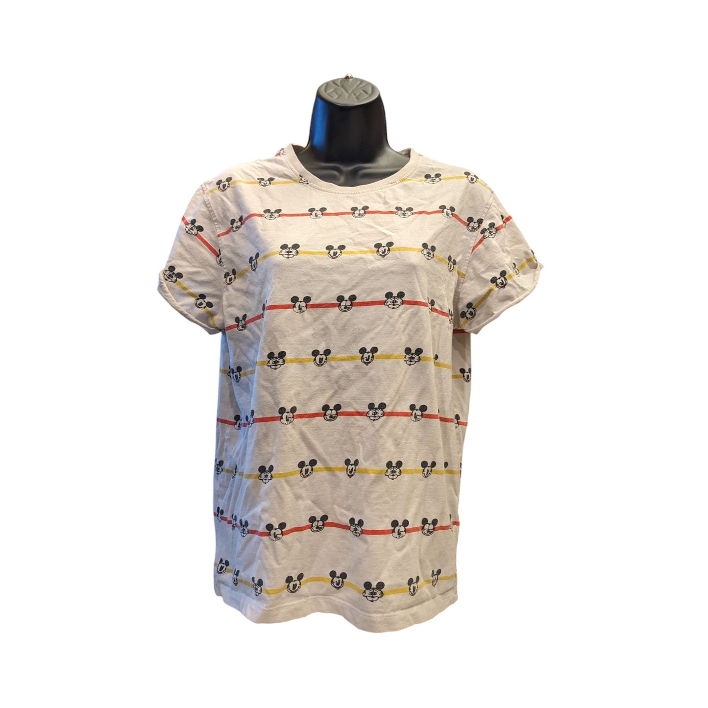 Bewakoof Mickey Mouse Faces Graphic T Shirt Women Small Disney Tee Cartoon Print