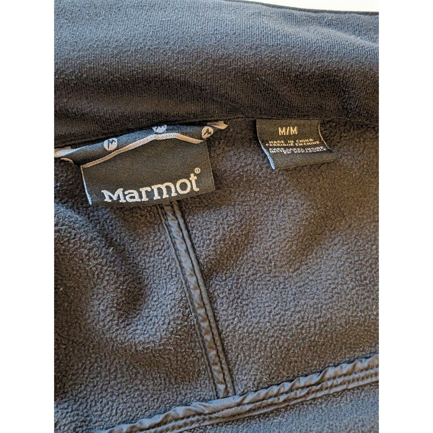 Marmot Softshell Jacket Mens Medium Windproof Zip Windbreaker Fleece Hiking