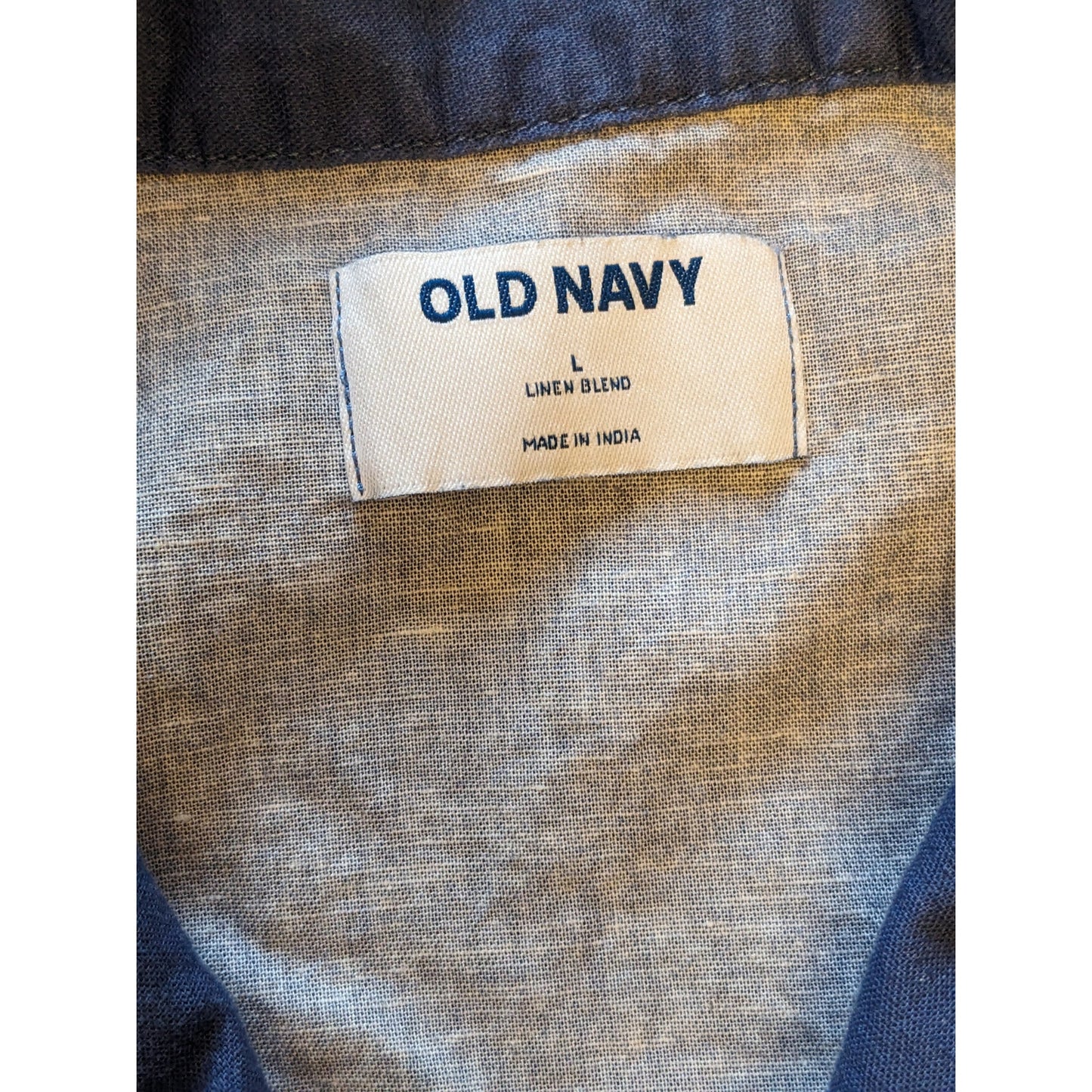Old Navy Shirt Mens Large Linen Paradise Hotel Cocktail Graphic Beach Hawaiian