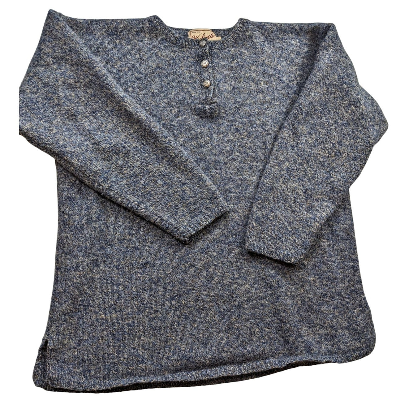 Woolrich Henley Sweater Womens Large Pullover Front Rugged Outdoorwear Cabincore