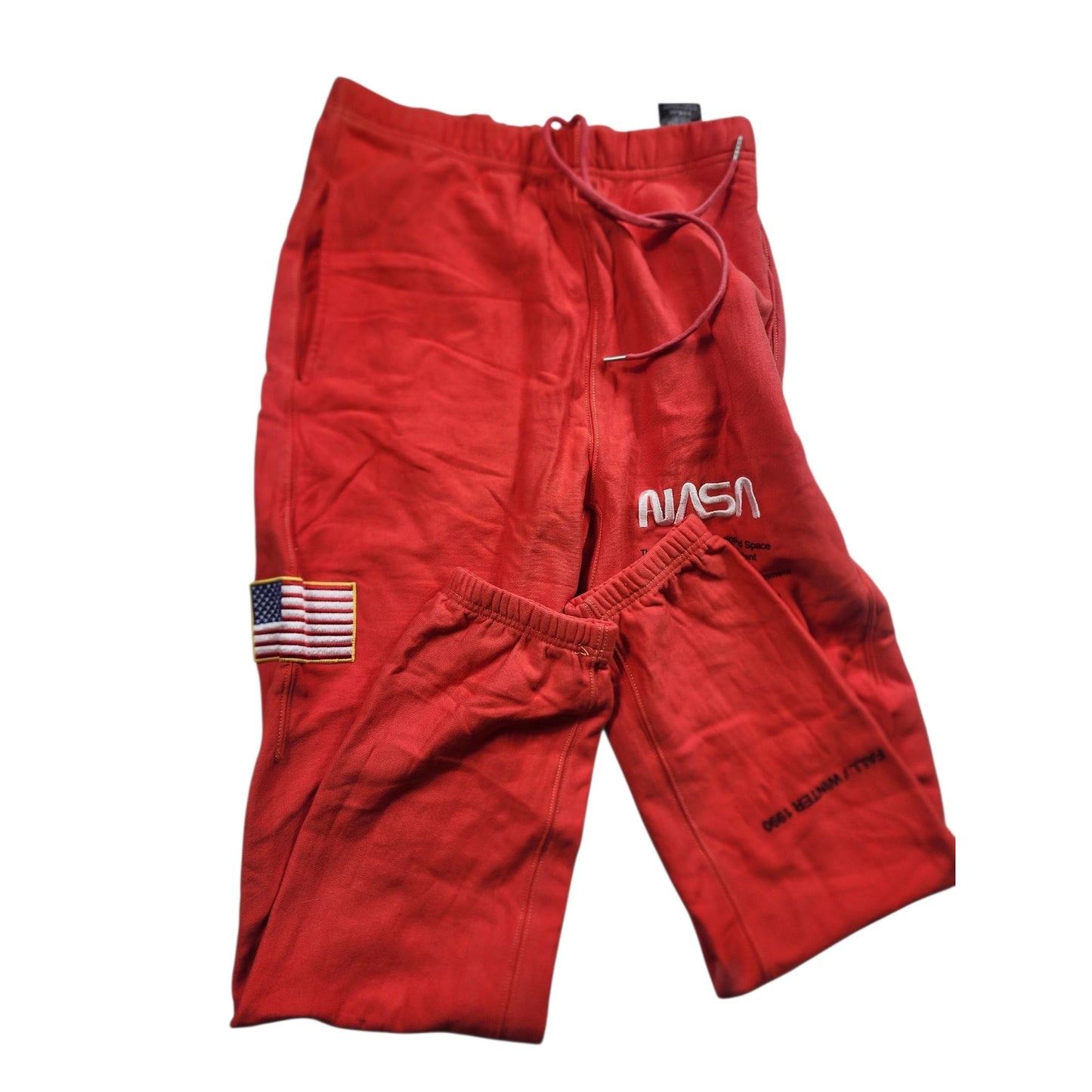 Heron Preston NASA Sweatpants Men Large Joggers USA Flag Space Streetwear Flight