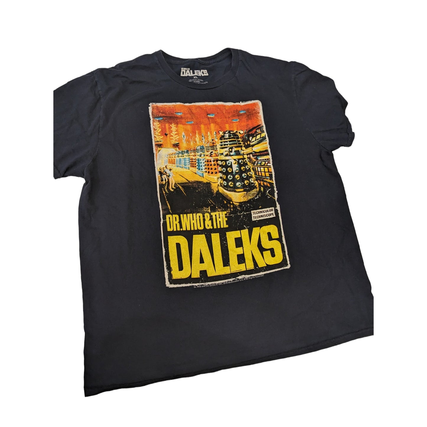 Dr Who Daleks T Shirt Mens XL Short Sleeve Black Graphic Print TV Show Sci Fi