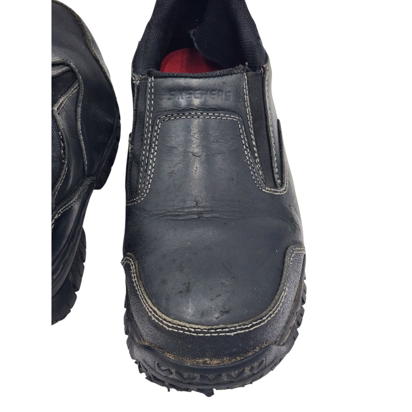 Skechers Shoes Men 10.5 Work Leather Slip On Safety Toe ASTM EH Industrial 77066