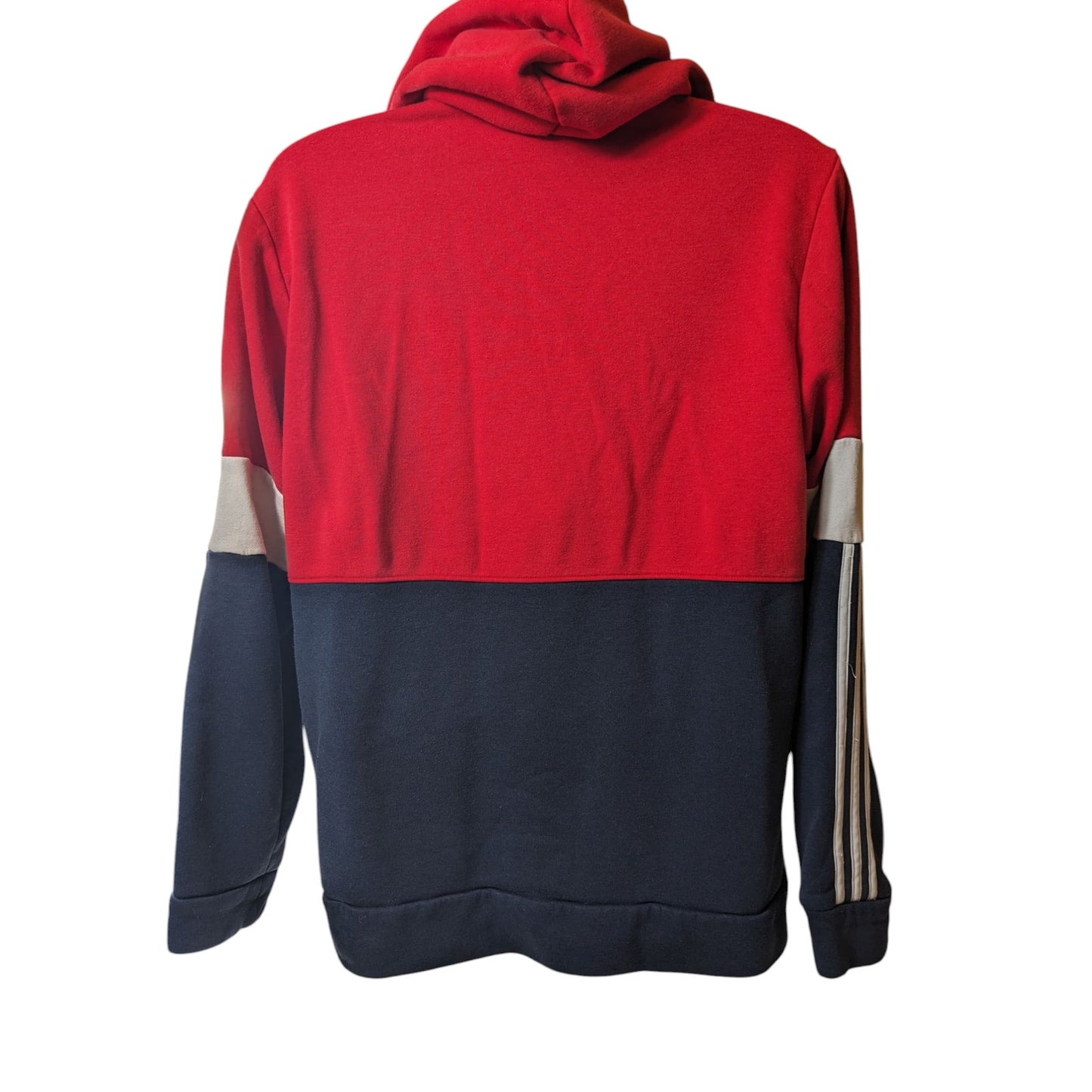 Adidas Hoodie Men Medium/Large RedNavy Colorblock Pullover Sweatshirt Streetwear