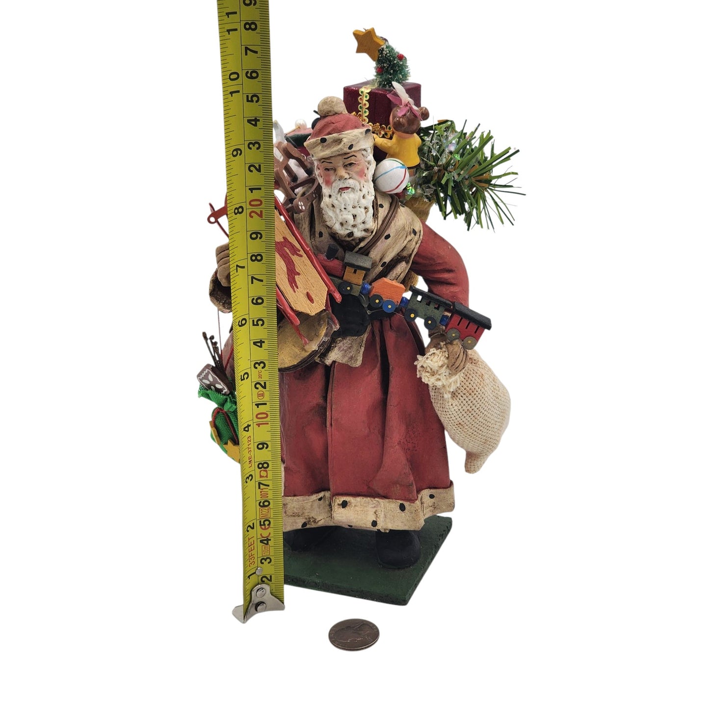 Vintage Italian Santa Figurine Italy HandPainted Old World Christmas Decor 10"
