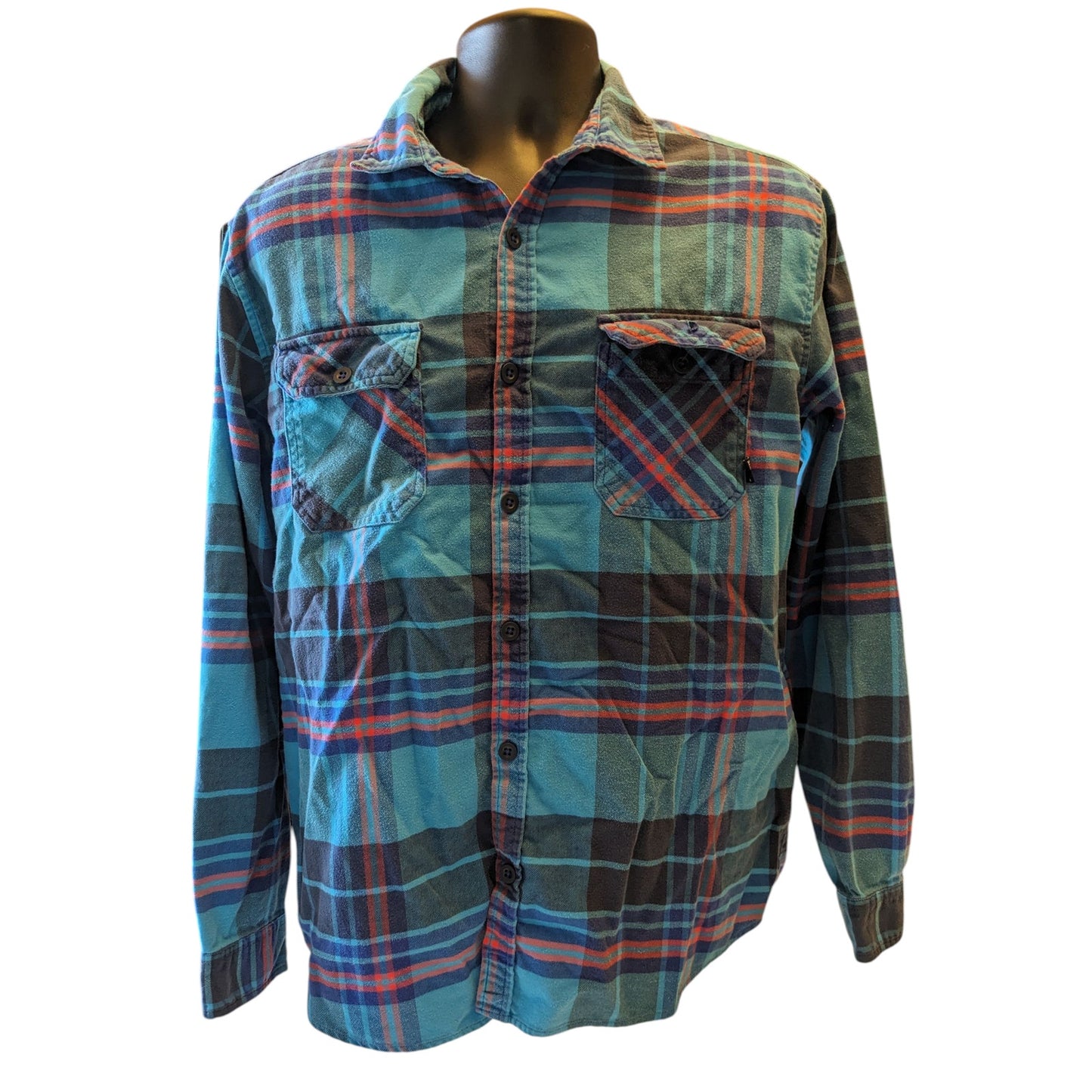 Burton Flannel Shirt Mens Large Plaid Button Up Long Sleeve Snowboarding Style