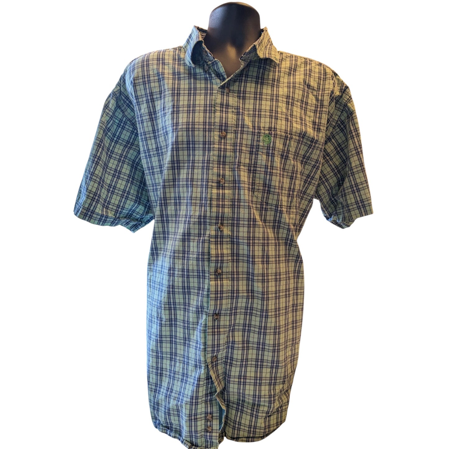 Wrangler Cowboy Cut Shirt Men 2XL ShortSleeve Plaid Western Button George Strait