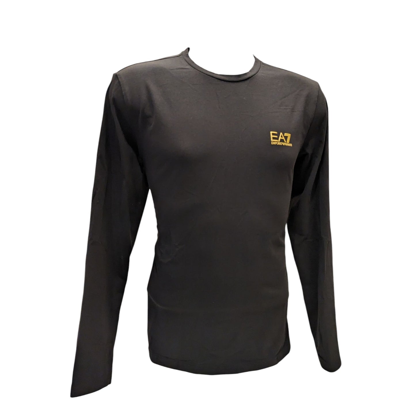 Emporio Armani EA7 Shirt Mens XL Black Long Sleeve Logo Streetwear Athleisure