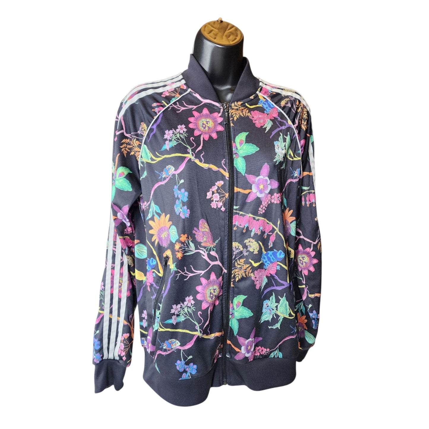 Adidas Originals Track Jacket Large Poisonous Garden Floral Zip Retro Streetwear