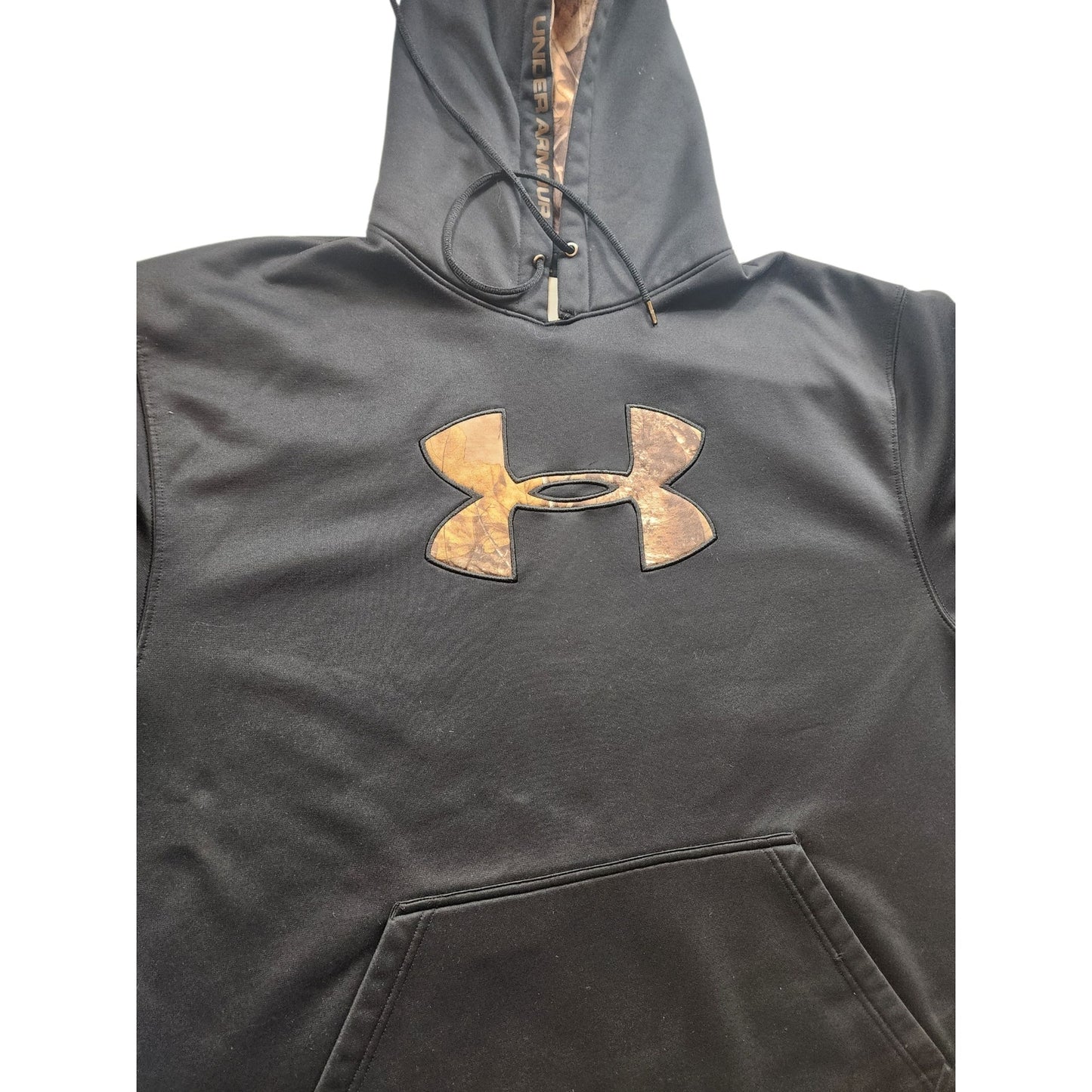 Under Armour Hoodie XL Camo Logo Loose Fit Storm Pullover Sweatshirt Gorpcore