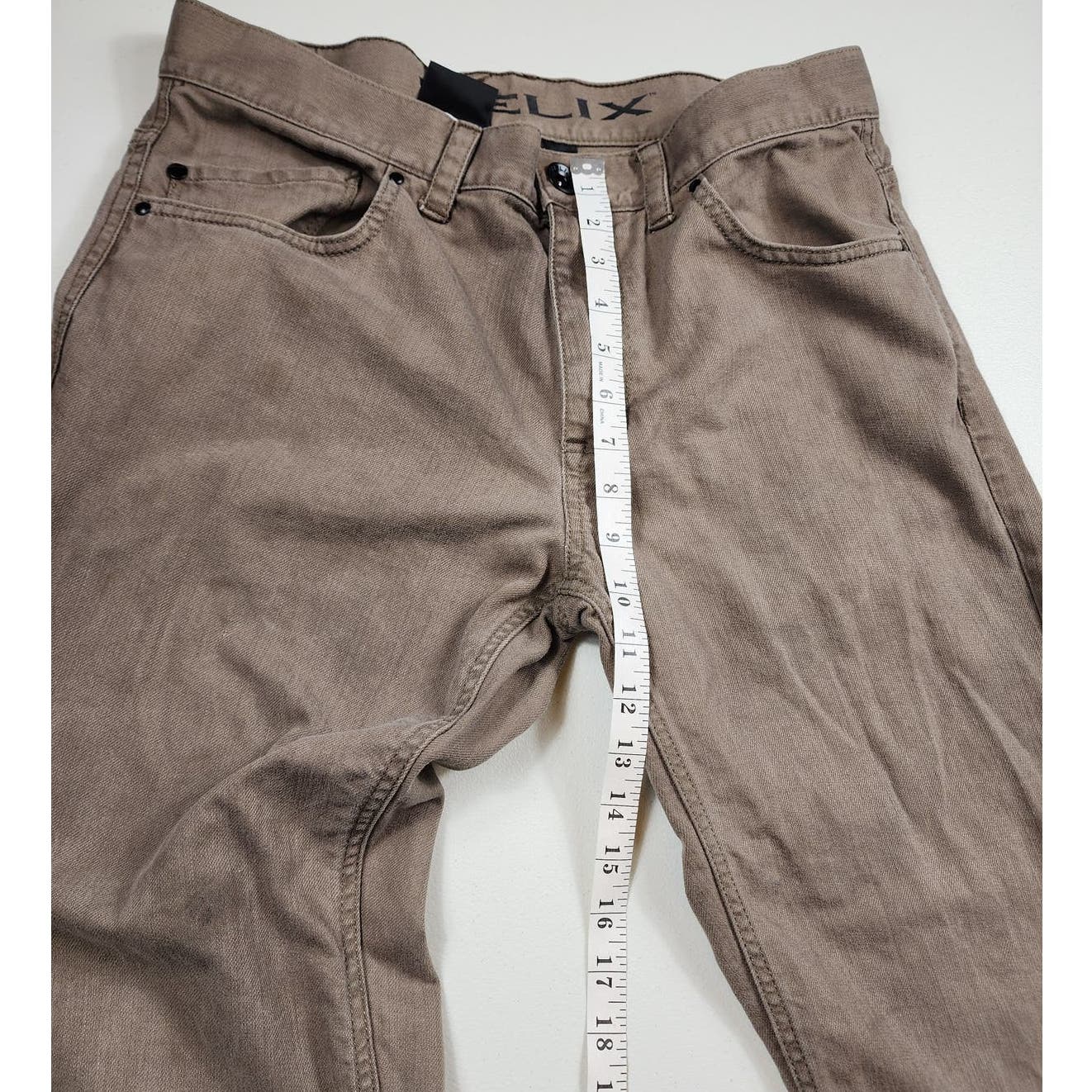 Helix Jeans Mens 32x30 Relaxed Straight N56 Casual Outdoors Belt Loops Brown