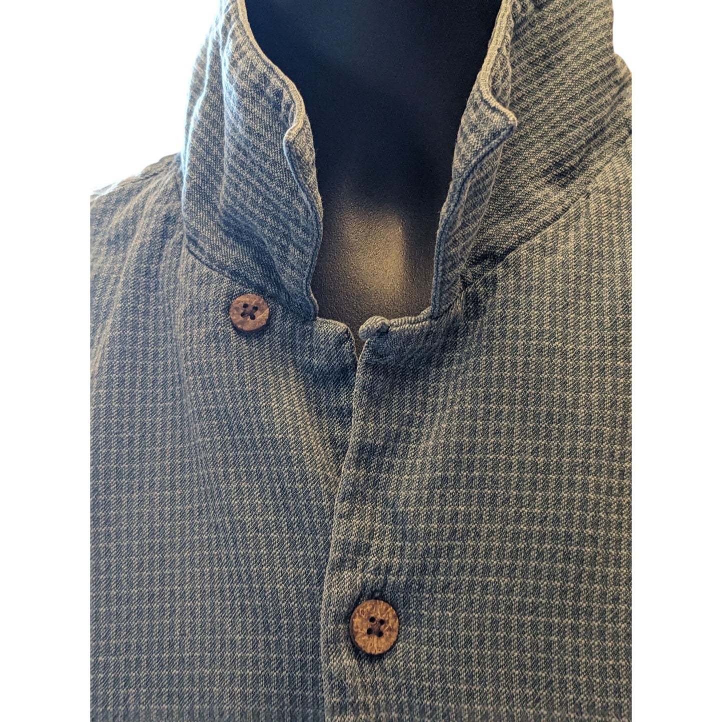 Tommy Bahama Mens Large Short Sleeve Shirt Blue Button Front Cotton Camp Collar