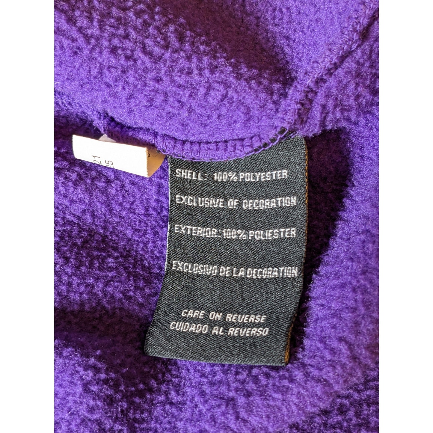 Minnesota Vikings Zip Fleece Jacket Mens Large Purple Embroidered Logo Game Day