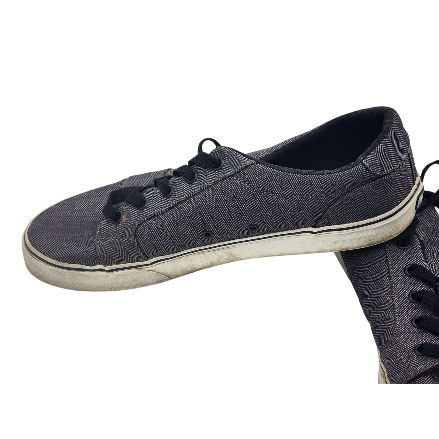 Vans Sneakers Mens 12 Gray Herringbone Low Top Skate Shoes Casual VN-ONLUL9B-MEN