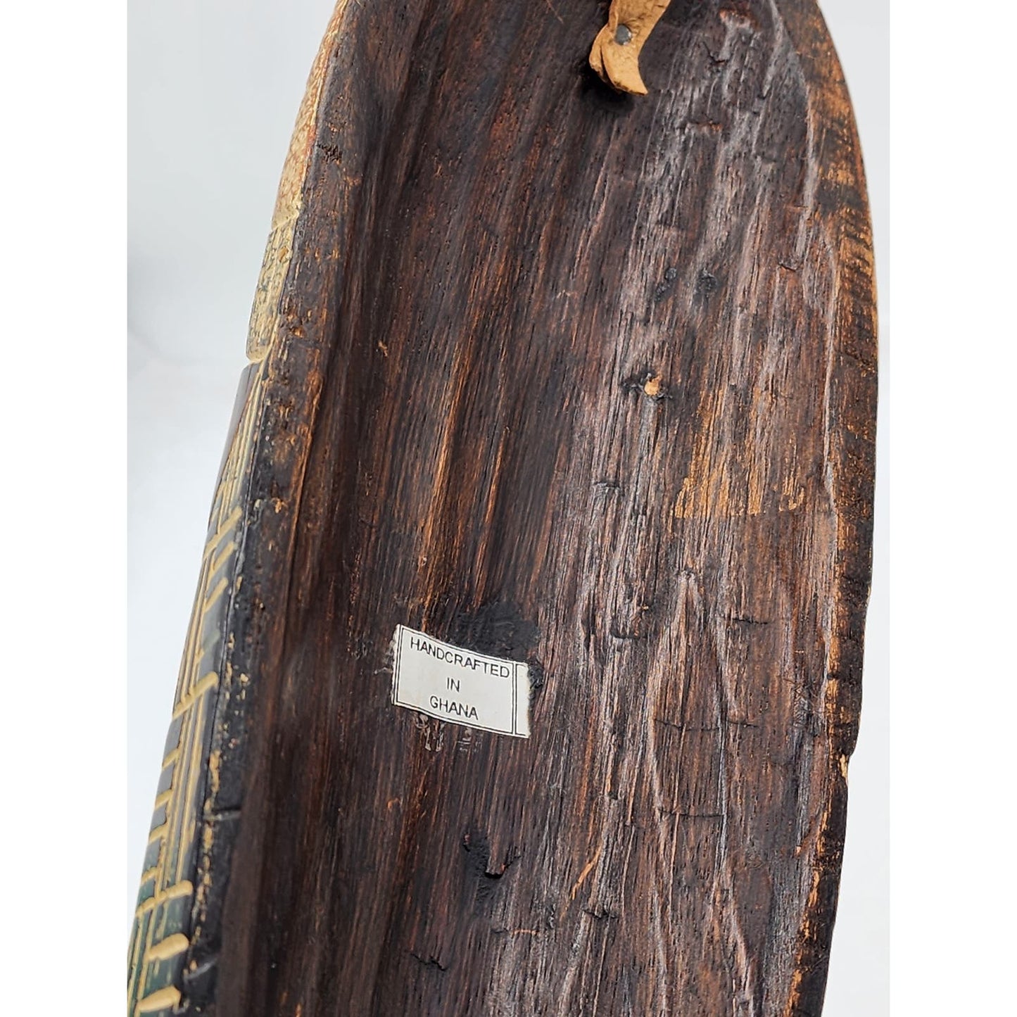 African Mask Wall Decor Ghana Wood Tribal Art Ethnic Cultural Face Bohemian 18"