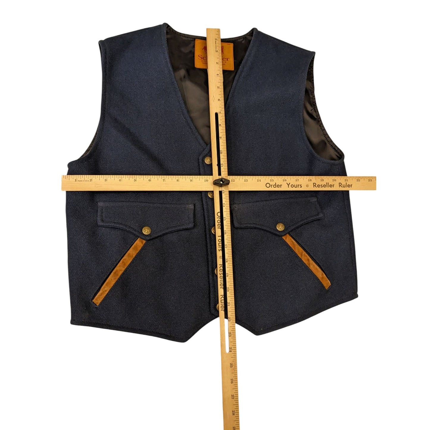 Schaefer Outfitter Wool Western Vest Mens Large USA Made Cowboy Ranch Americana