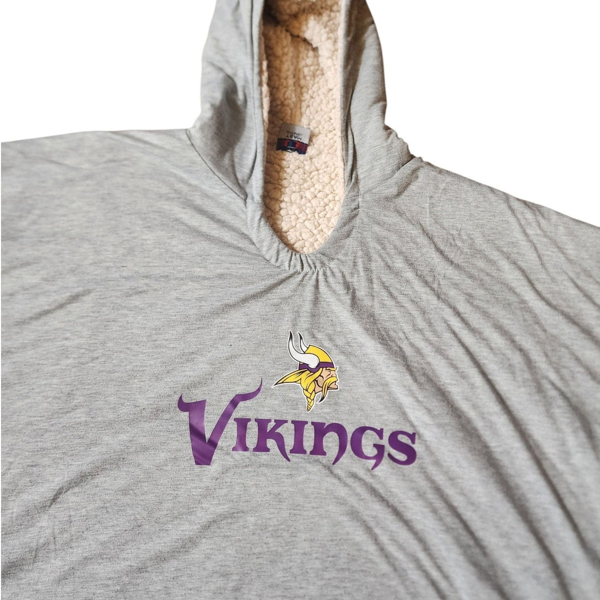 NFL Minnesota Viking Oversized Sherpa Lined Hoodie Blanket Adult Sweatshirt Cozy