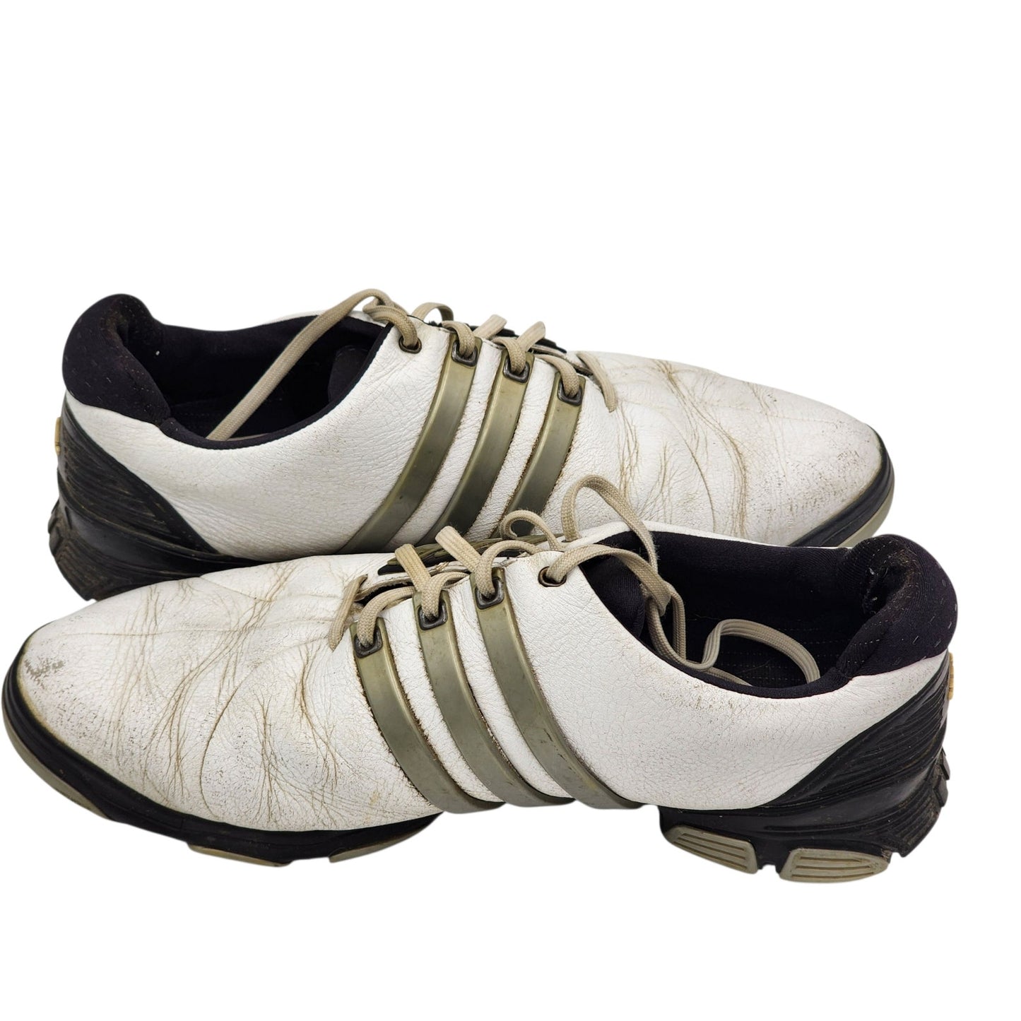 Adidas Golf Shoes Tour360 Mens 9 White Leather FitFOAM Climaproof Spiked 791003