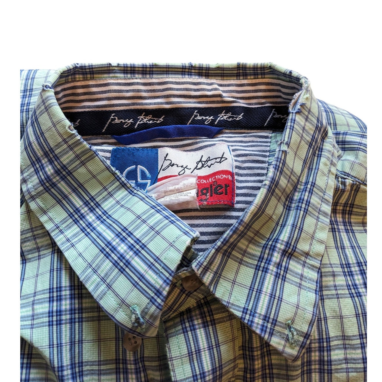 Wrangler Cowboy Cut Shirt Men 2XL ShortSleeve Plaid Western Button George Strait