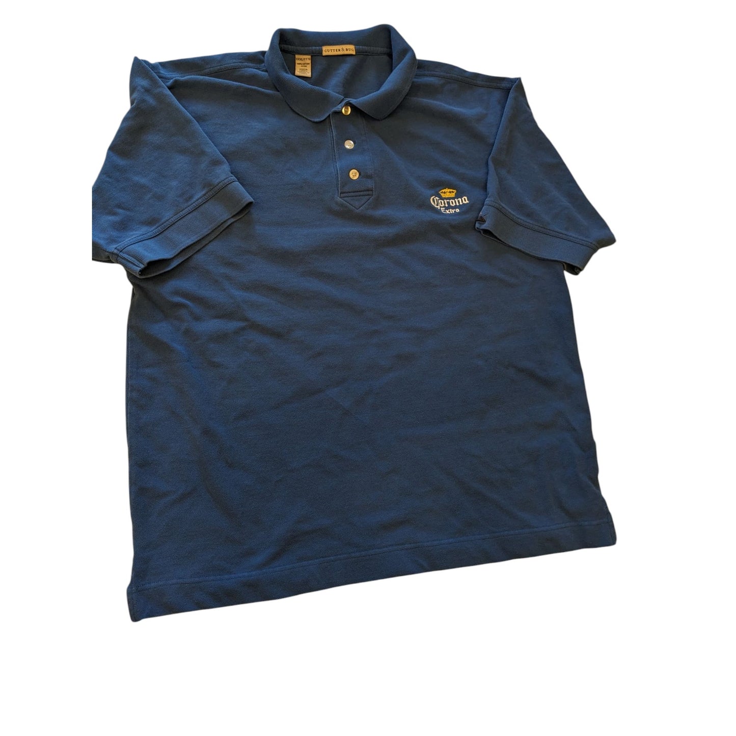 Cutter Buck Corona Extra Polo Shirt Mens XXXL 3XL Blue Cotton Short Sleeve Golf