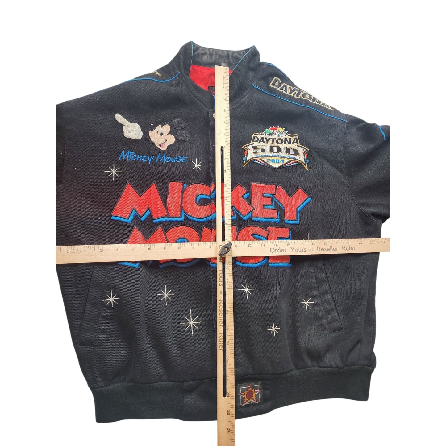 Disney Jeff Hamilton Jacket Mens Large Mickey Daytona NASCAR Embroidered Bomber