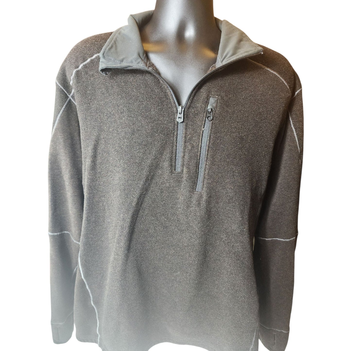 KUHL Sweater Mens XXL Fleece Zip Pullover Hiking Long Sleeve Born In Mountains