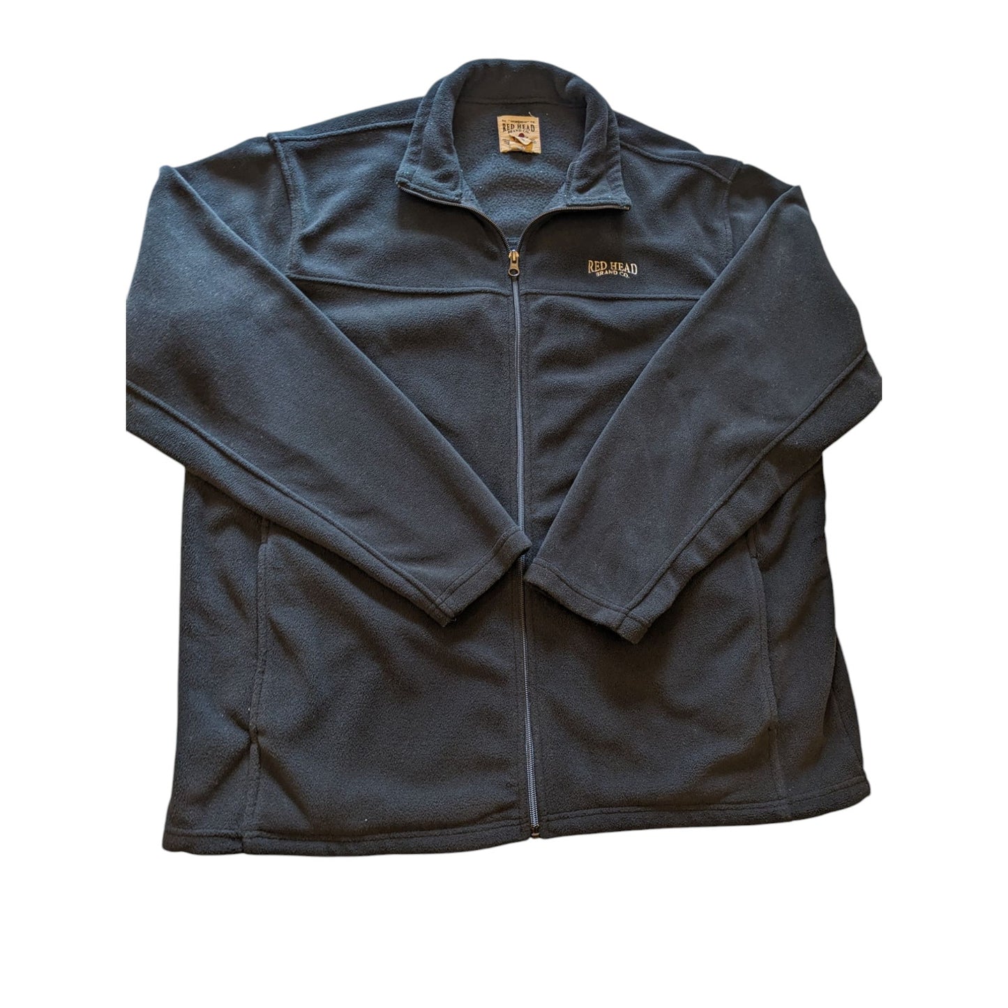 Redhead Fleece Jacket Mens XL Full Zip Black Outdoor Layer Hiking Field