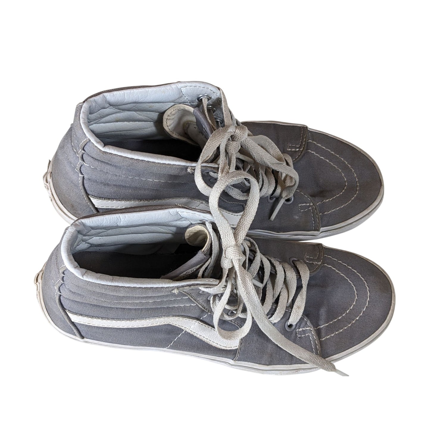 Vans Sk8 Hi Shoes Mens 8 Womens 9.5 Gray Canvas High Top Skate Sneakers Lace Up