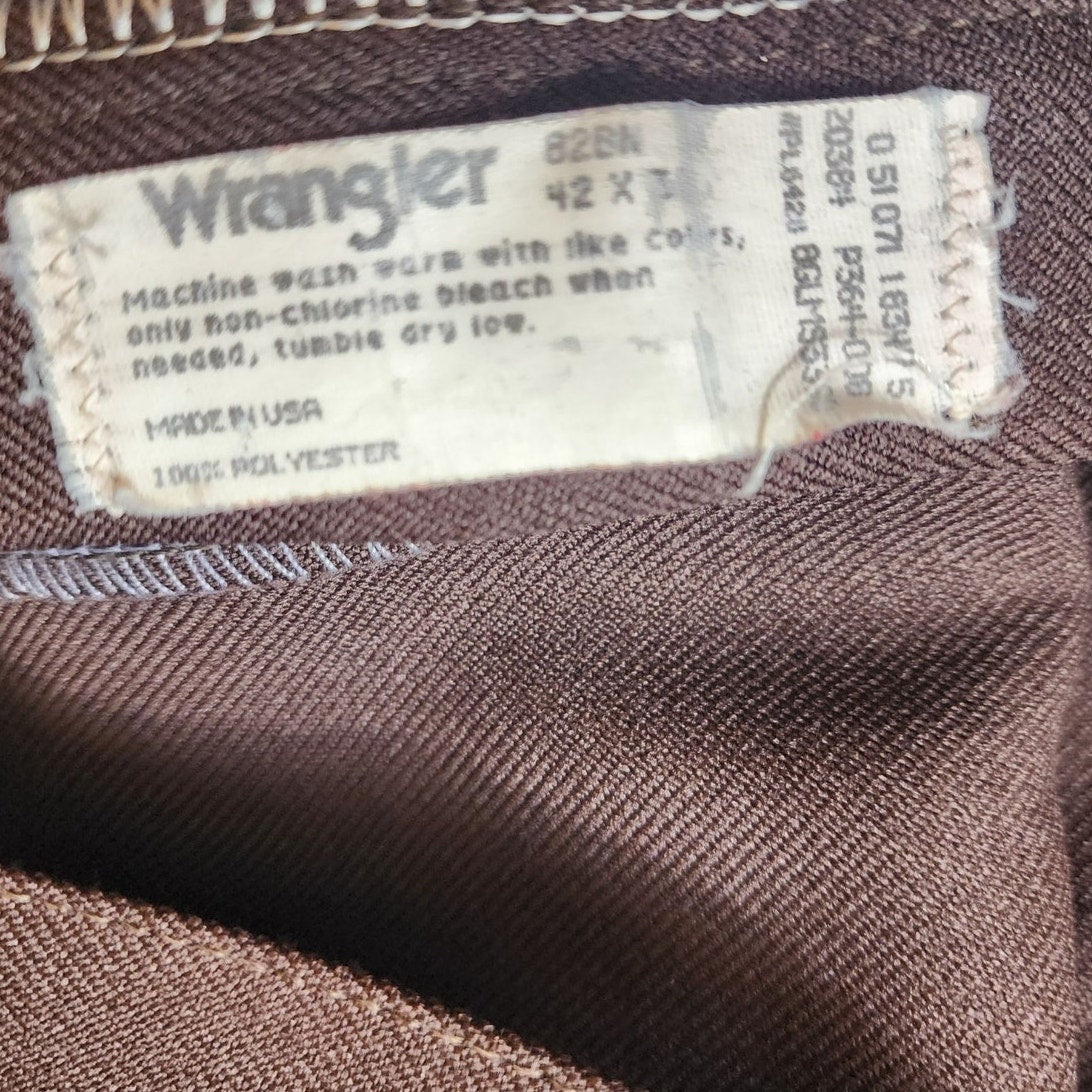 Wrangler Pants Men 42x32 Western Cowboy Rodeo Work Trousers Slacks USA Made 82BN