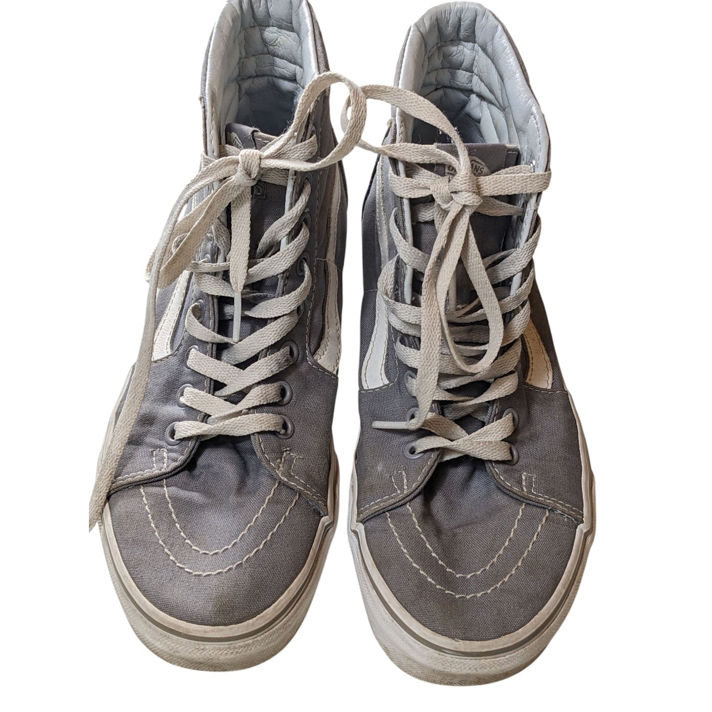 Vans Sk8 Hi Shoes Mens 8 Womens 9.5 Gray Canvas High Top Skate Sneakers Lace Up