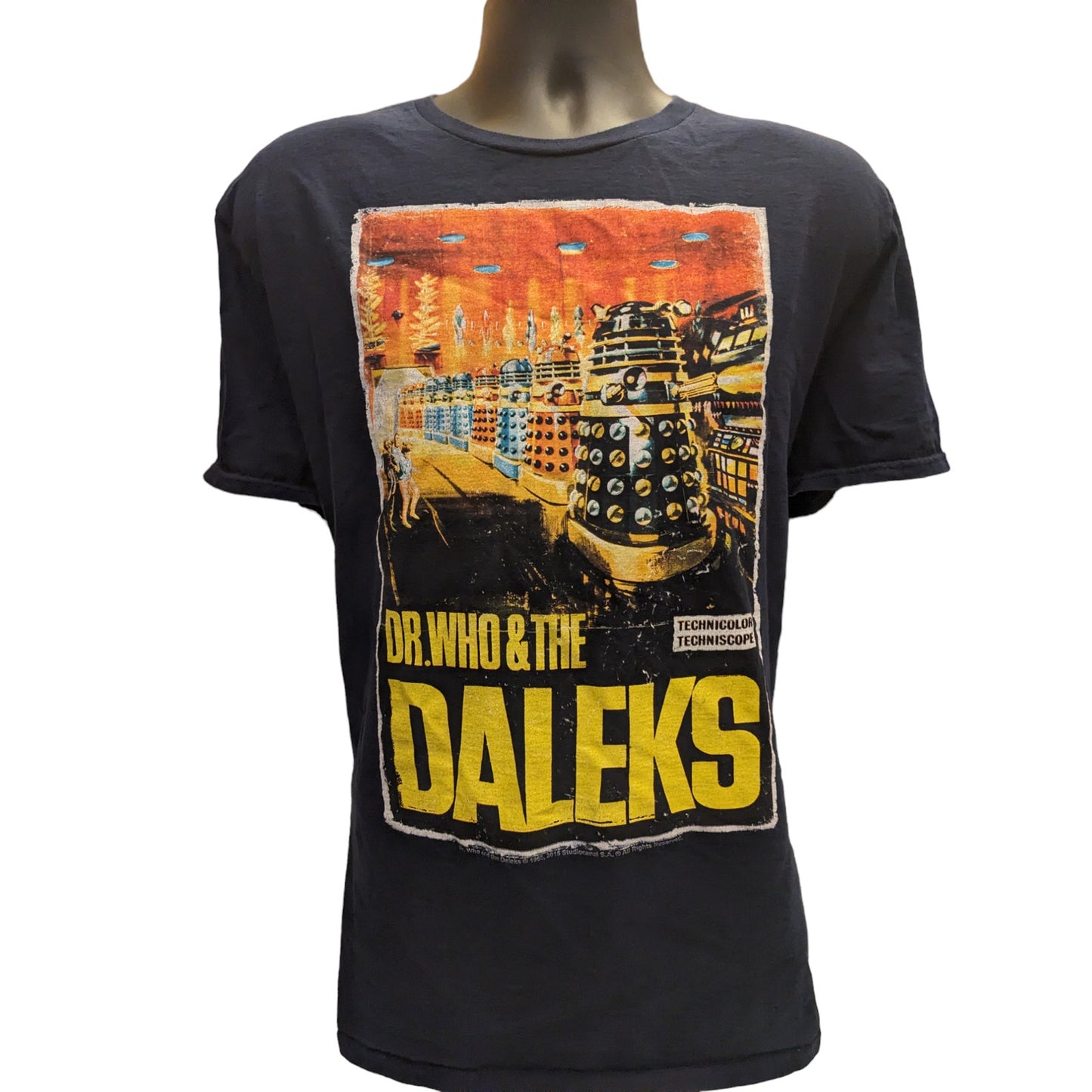Dr Who Daleks T Shirt Mens XL Short Sleeve Black Graphic Print TV Show Sci Fi