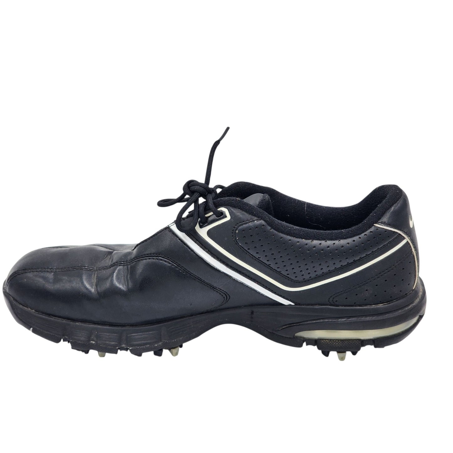 Nike Golf Shoes Mens 9 Air Rival Plus Black Leather Spiked Cleats 552083-001