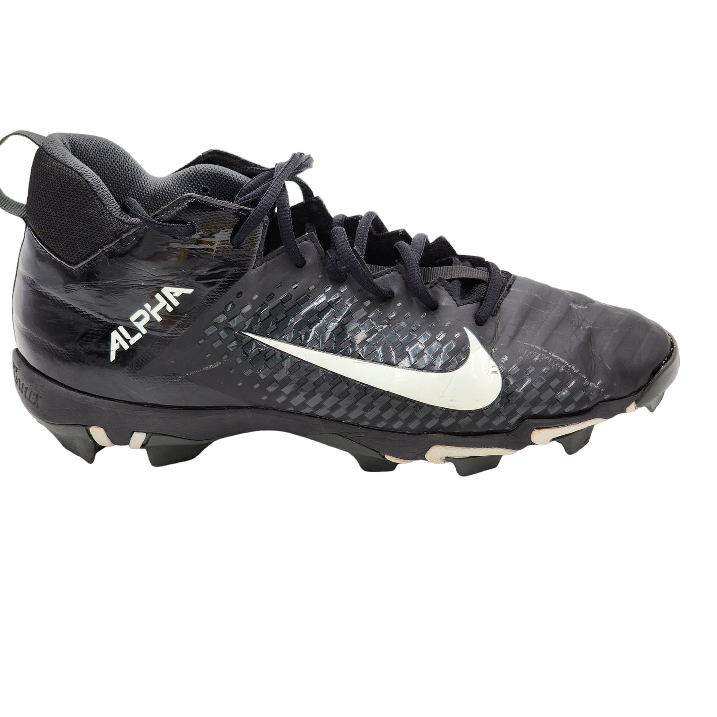 Nike Alpha Menace Shark 3 Football Cleats Mens Size 13 Black White FastFlex