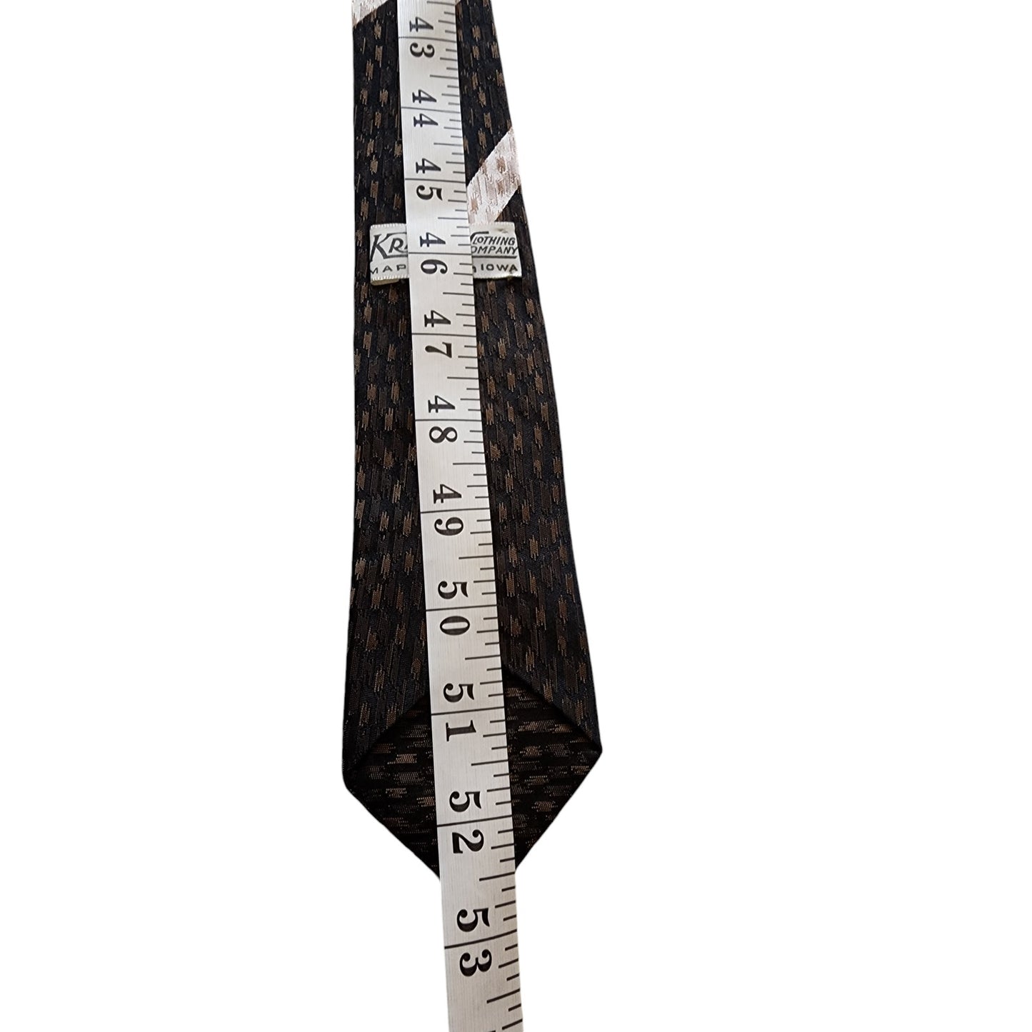 Vintage Men Tie Kraft Clothing Mapleton Iowa Necktie Rayon Geometric Pattern MCM