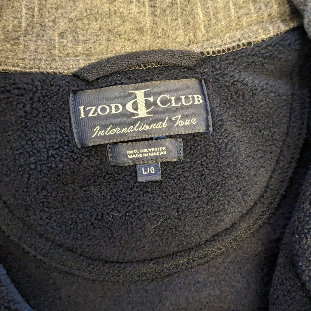Izod Club Mens Large Fleece Pullover Sweater Sweatshirt Golf International Tour
