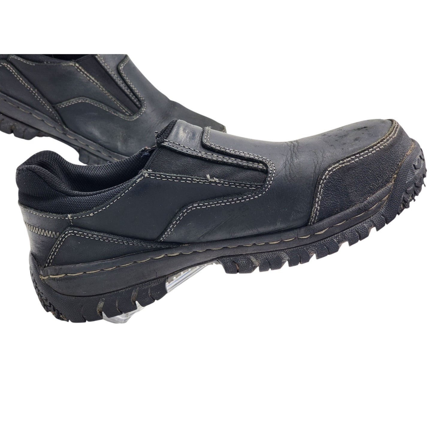 Skechers Shoes Men 10.5 Work Leather Slip On Safety Toe ASTM EH Industrial 77066