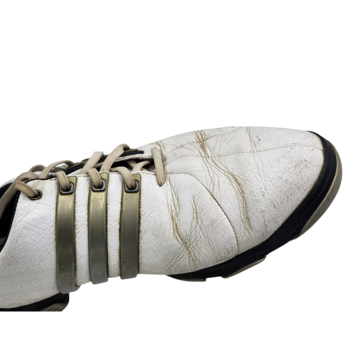 Adidas Golf Shoes Tour360 Mens 9 White Leather FitFOAM Climaproof Spiked 791003